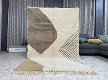 Custom Beni Ourain Rug - Made to Order Warm Taupe Geometric Wool Rug