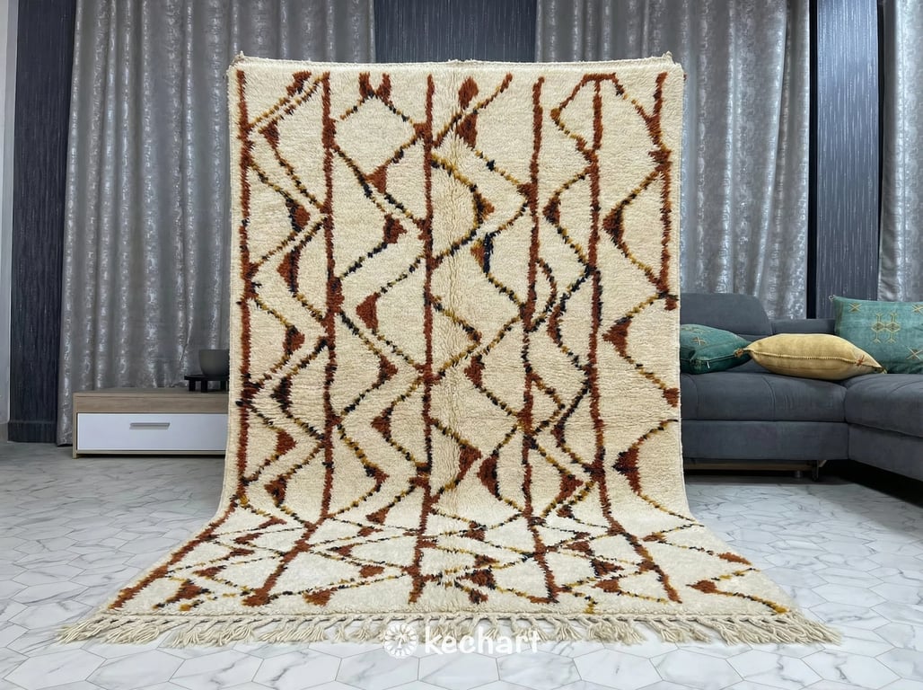 Custom Beni Ourain Rug - Handwoven Made-to-Order Moroccan Wool Area Rug