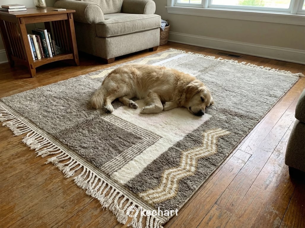 Custom Beni Ourain Rug - Plush Moroccan Wool in Cream Diamond Pattern