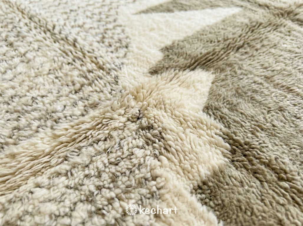 Custom Beni Ourain Rug - Handwoven Cream & Khaki Wool - Made to Order