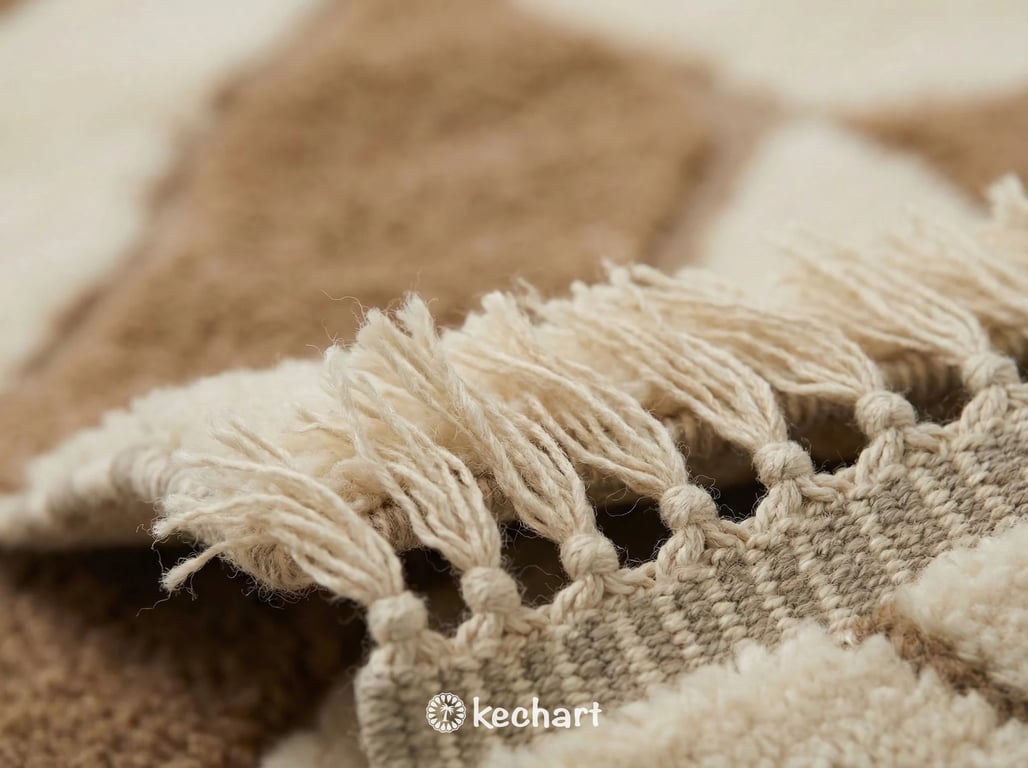 Custom Beni Ourain Rug - Made to Order Cream & Greige Diamond Wool Rug