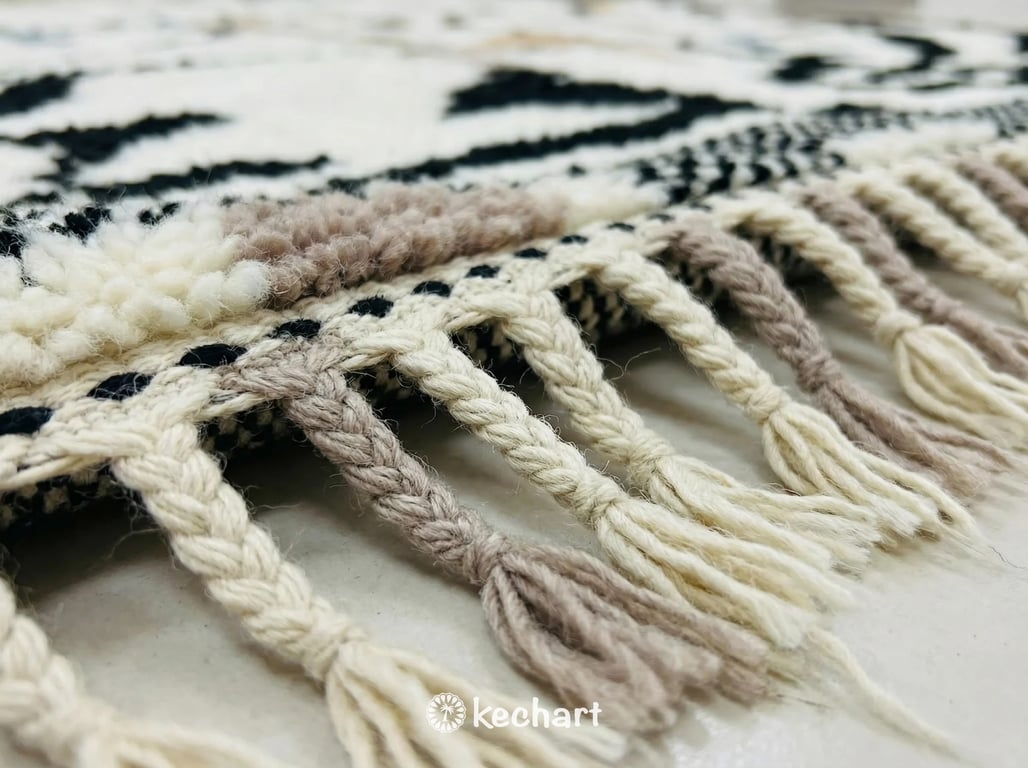 Custom Beni Ourain Rug - Made to Order Moroccan Wool in White & Grey