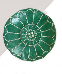 kechart - Pea Green Moroccan Pouffe, moroccan leather, moroccan pouf, Green moroccan, leather pouffe, moroccan pouffe, handmade moroccan