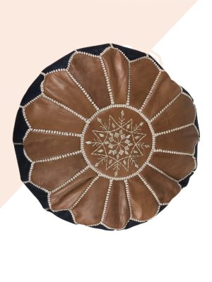 Premium Moroccan leather pouf