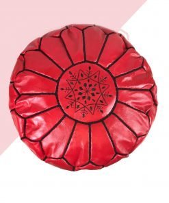 kechart - Red Moroccan Pouffe, moroccan leather, moroccan pouf, Green moroccan, leather pouffe, moroccan pouffe, handmade moroccan