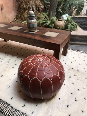 kechart - Brown Moroccan Pouffe, moroccan leather, moroccan pouf, Brown moroccan, leather pouffe, moroccan pouffe, handmade moroccan