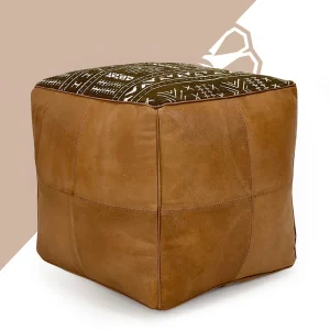 Brown moroccan pouf 1