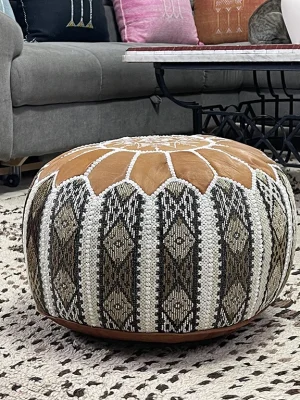 Olive Moroccan Pouf