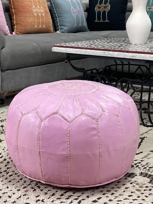Pink moroccan pouf 3