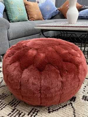 red moroccan pouf 2