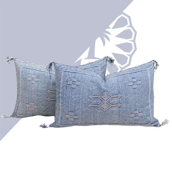 Add a Subtle Pop of Color with Powder Blue Cactus Silk Pillow - Buy Now