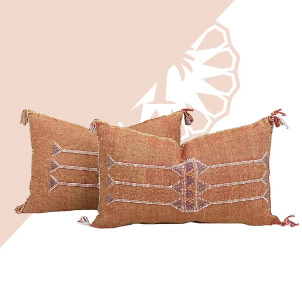 Cocoa Almond Pillow: Luxurious Moroccan Silk | Earth-Friendly