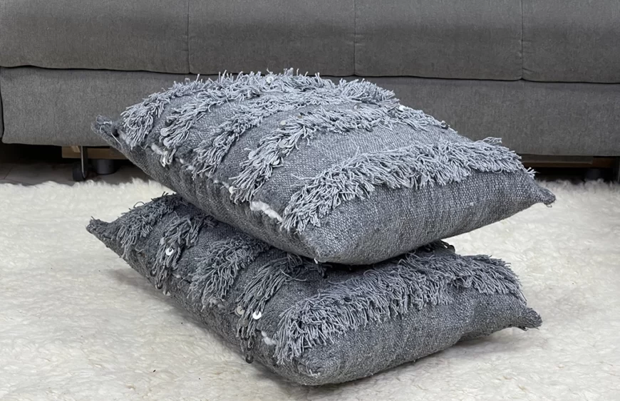 Graphite Glamour Pillow: Sophisticated Comfort and Style