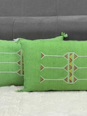 Refresh Your Home with Radiant Moss Pillow – 13x21in Moroccan Delight