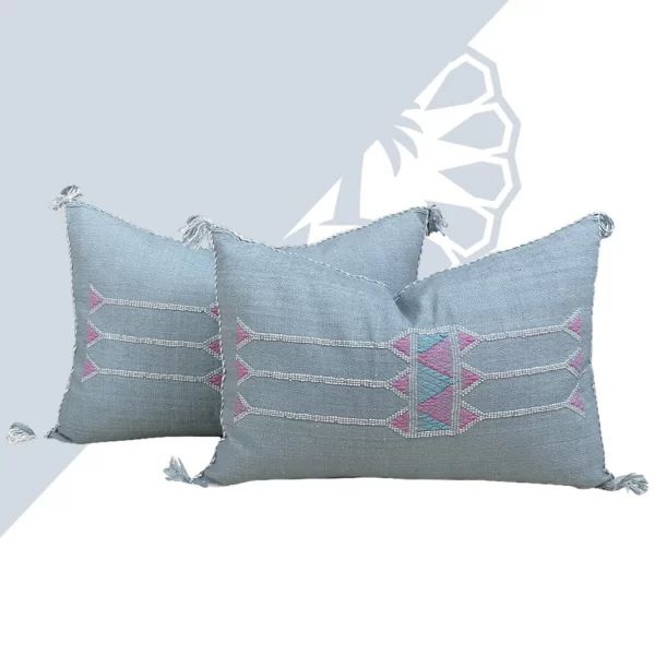 Slate Shadow: The Sophisticated and Elegant Cactus Silk Pillow for Your Home