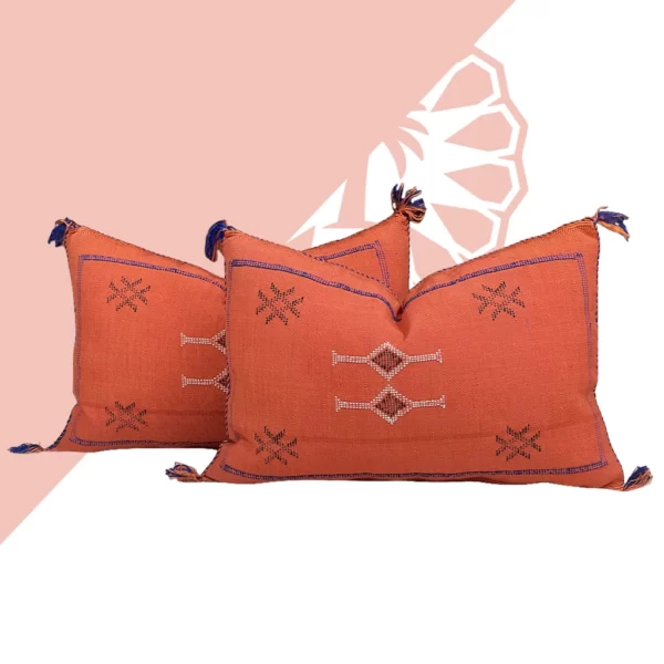 Indulge in Luxury with Mandarin Marmalade Cactus Silk Pillow - Buy Now