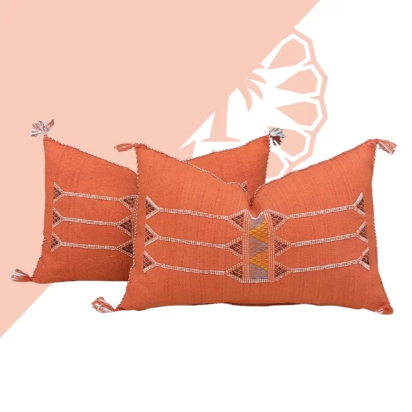Sweet Tangerine Pillow: Vibrant Moroccan Silk | Refreshing & Comfortable