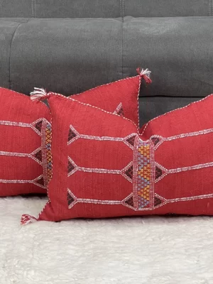 Strawberry Pepper Pillow: Bold Moroccan Silk | Sustainable Style