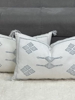 Peony Cream Pillow: Serene Moroccan Silk | Sustainable Luxury
