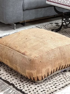 Sonoran Sand Kilim Poufs: Warm Desert-Inspired Moroccan Poufs for Any Space