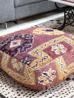 Experience Elegant Opulence with the Royal Mosaic Kilim Pouf