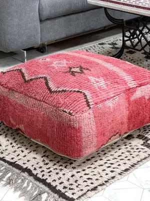 Red City Kilim Poufs: Marrakech Magic for Your Home