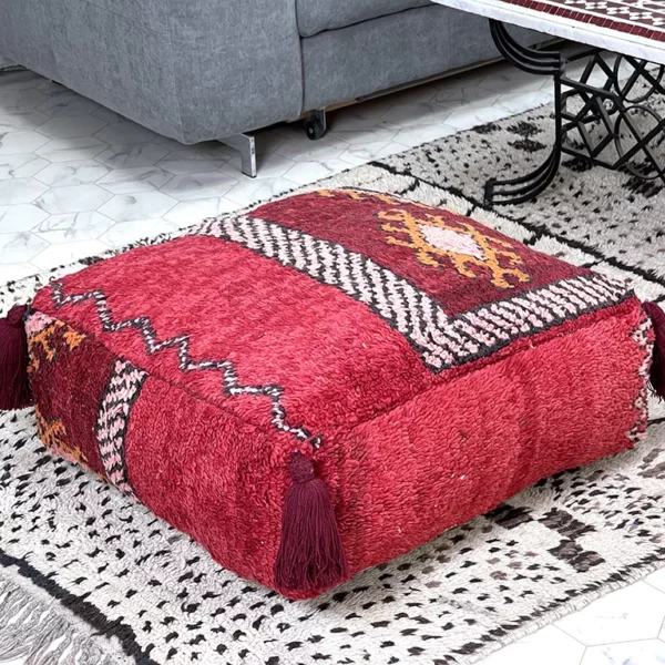 7 Ways Berber Red Kilim Pouf Enhances Your Home