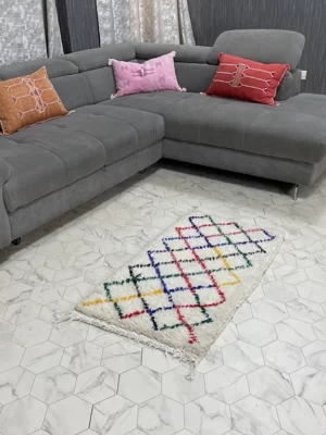 Colorful Interplay - 2x3ft- Beni Ourain Rug