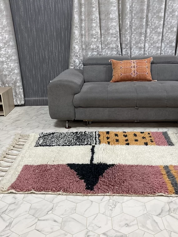 Whimsical Connections II - 3x5ft- Beni Ourain Rug