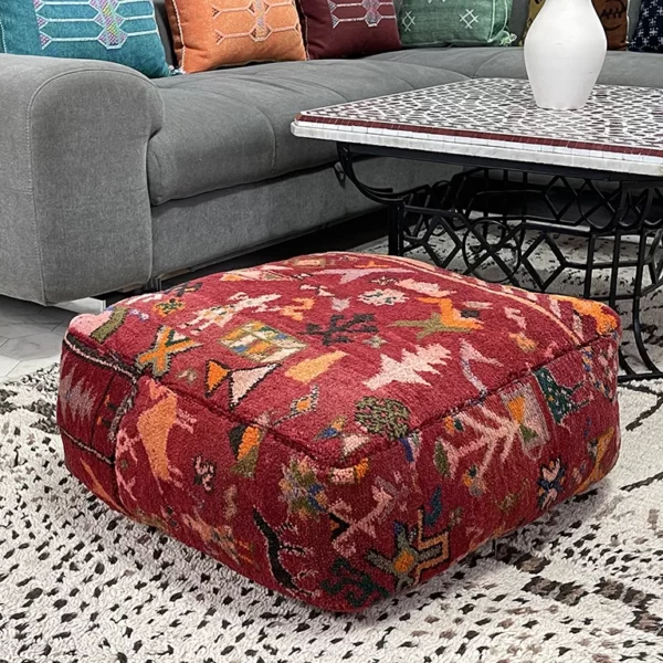 Rosy Mozy moroccan kilim pouf
