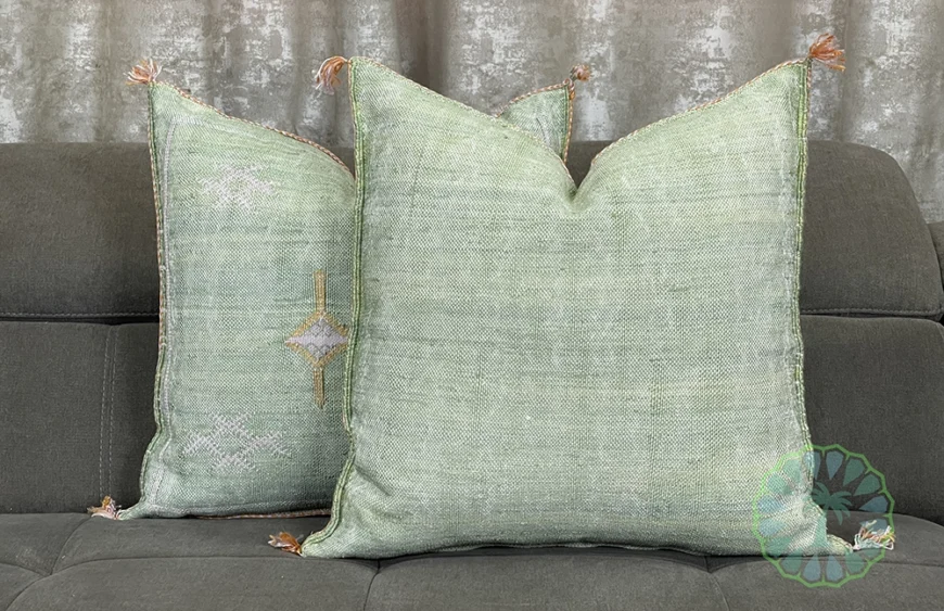 Green moroccan silk Pillows