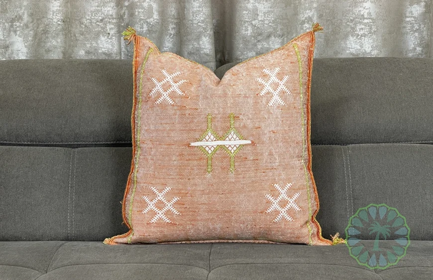 Orange moroccan silk Pillows