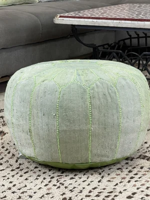 Minty Oasis - Natural Cactus Silk Pouf