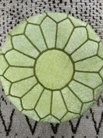 Green Serenity - Natural Cactus Silk Pouf