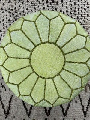 Green Serenity cactus silk pouf